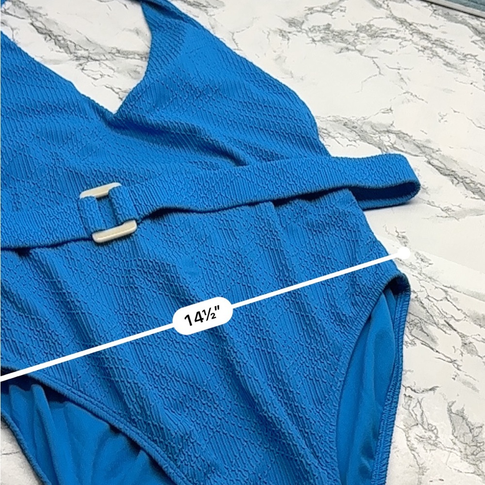 Shade & Shore Women's One Piece in Belted Vibrant Blue Size Large - Picture 5 of 8